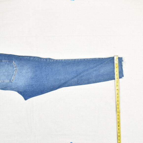 Good American Women's Skinny Jeans Zip Solid Cotton Blend Blue Size 14-18 - Picture 6 of 8